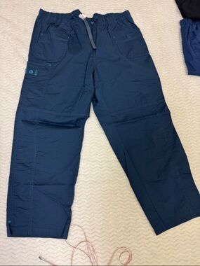 Women’s Navy Scrub Pants with Elastic-Drawstring Waist